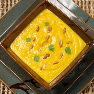 Sugar Pumpkin Soup with Curry and Orange