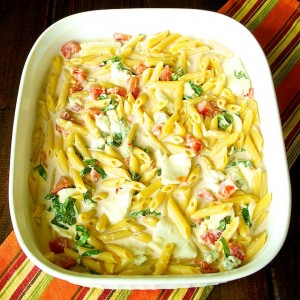 Penne with Tomato, Cream and Five Cheeses