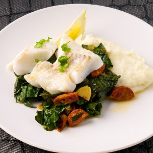 Cod with Kale and Chorizo